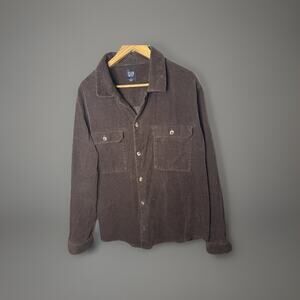 Gap Men’s XL Brown Corduroy Long Sleeve Button Front Shirt Barn Chores Jacket